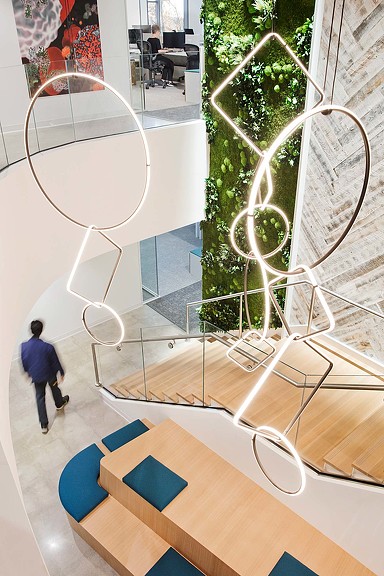 A person walking in a building.