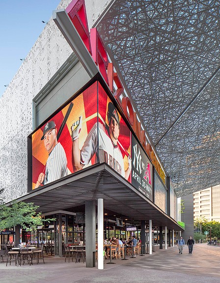 A building with a sign on it.