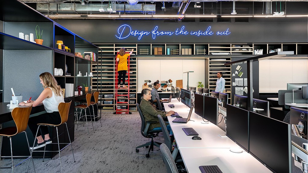 A group of people in a room.