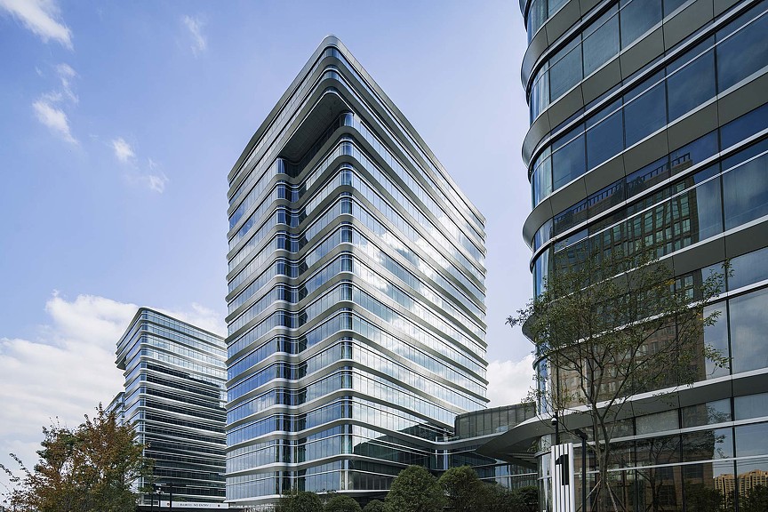 A few tall buildings.