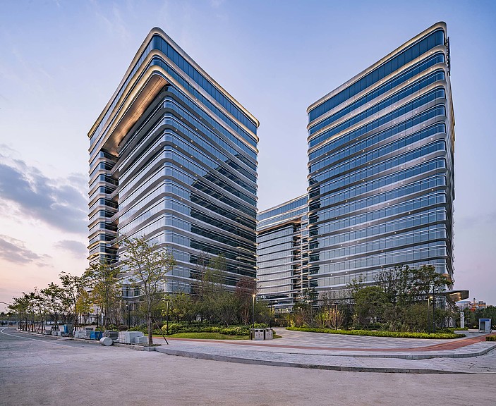 A few tall buildings.