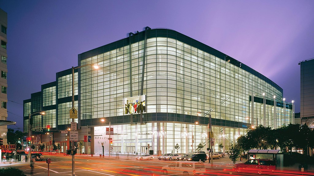 A large building with many windows.