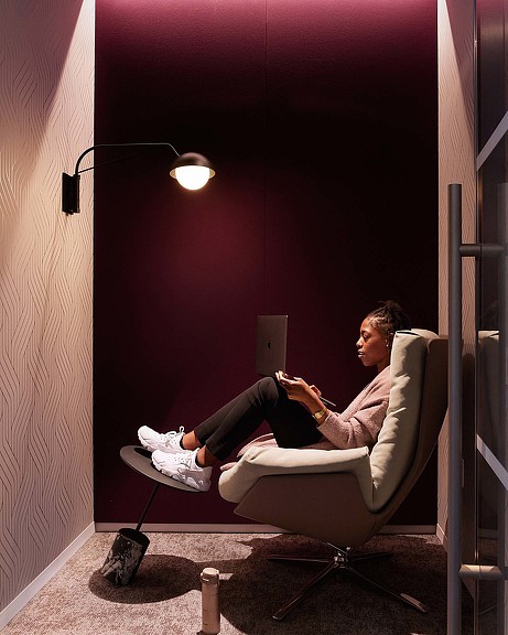 A person sitting in a chair.