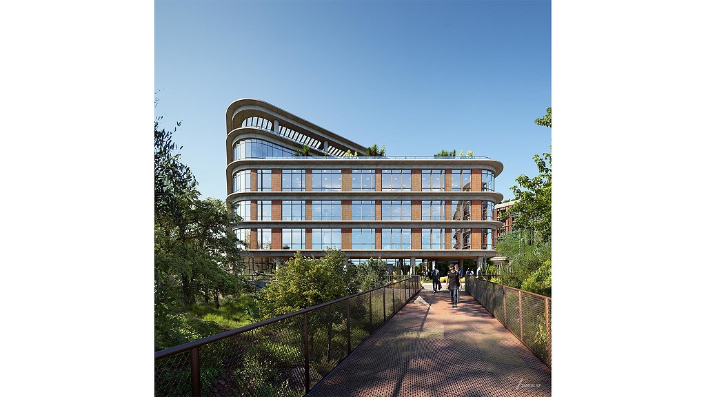 A walkway leading to a building.