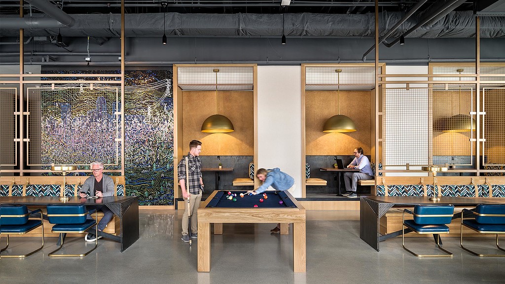 A group of people in a room.