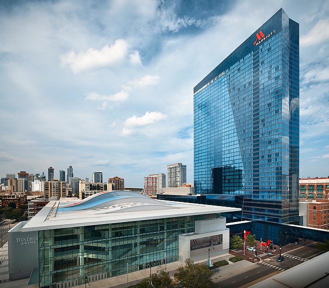 Marriott Marquis at McCormick Place with WinTrust Arena in Foreground