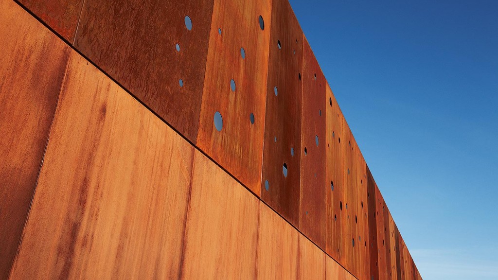 A large wooden building.