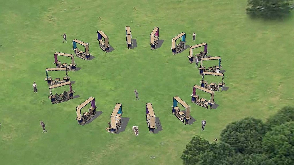 Outdoor dining in a park