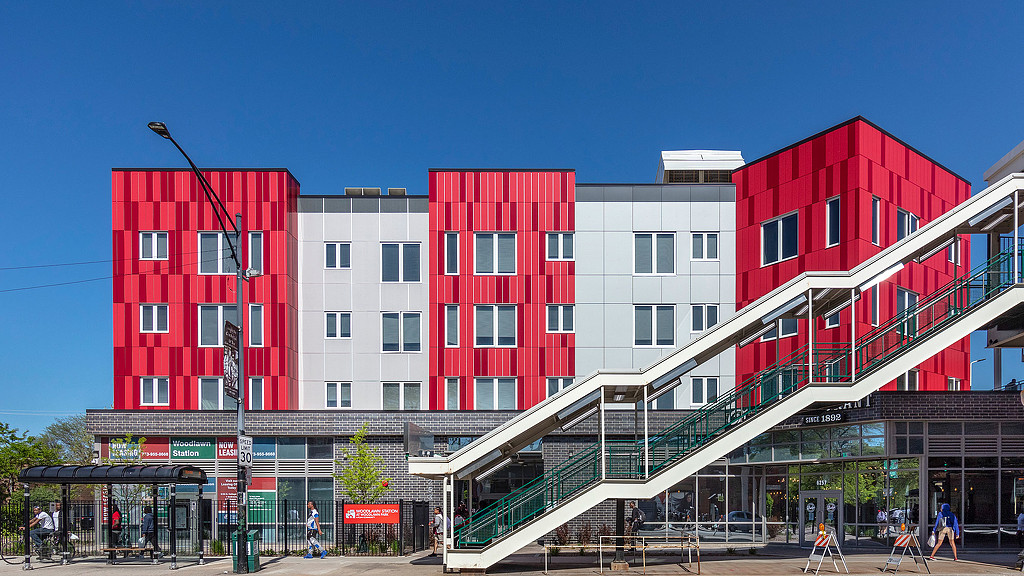 A building with a staircase.