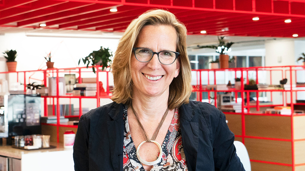 A person wearing glasses.