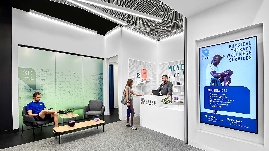 Reach Movement Studio check-in desk