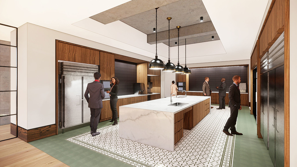 A group of people in a room.