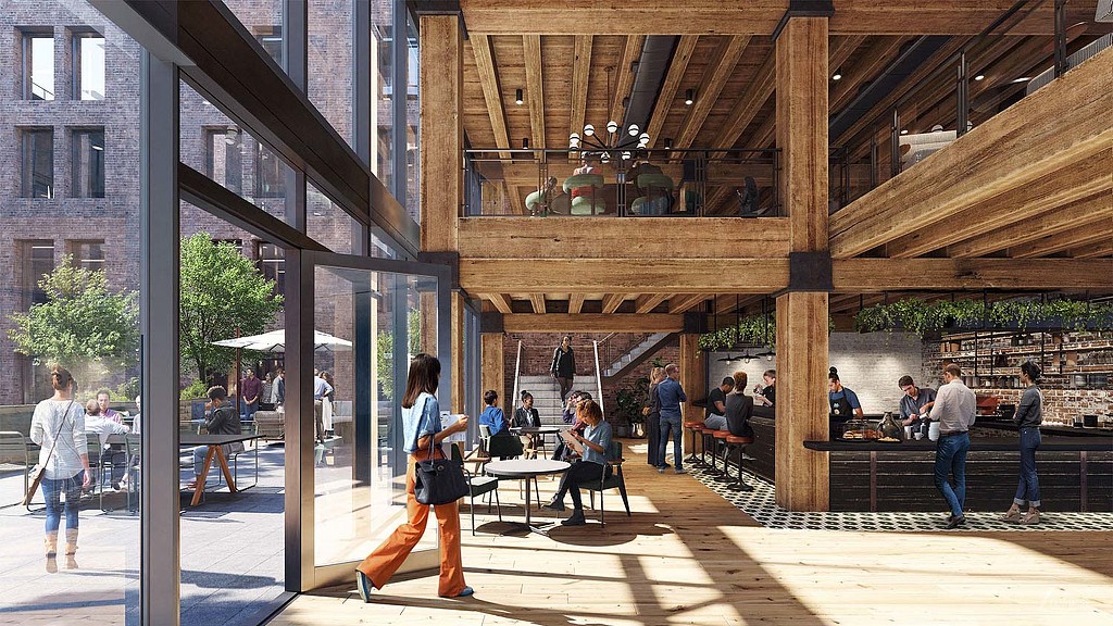 People in a building.