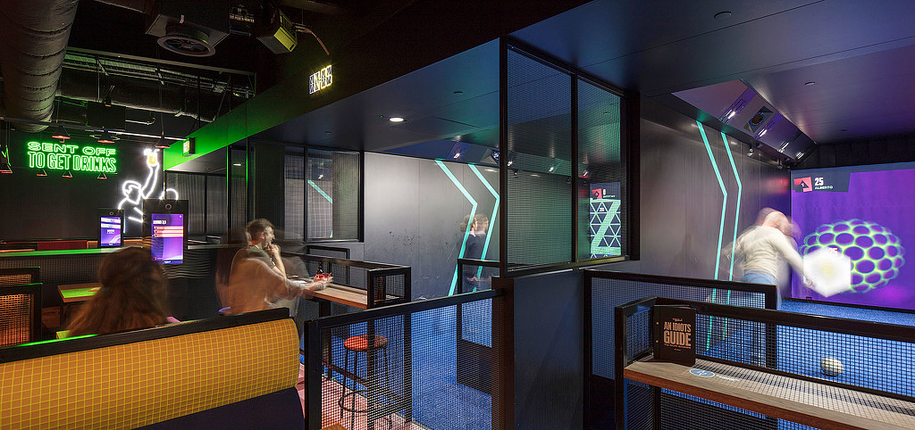 A few people in a room.