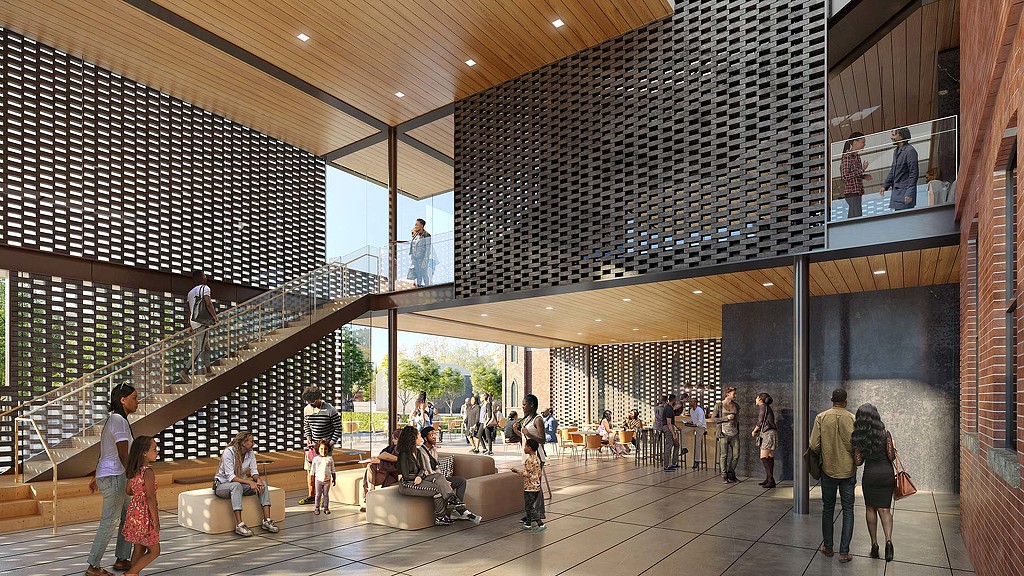 Newark Community Museum interior with staircase