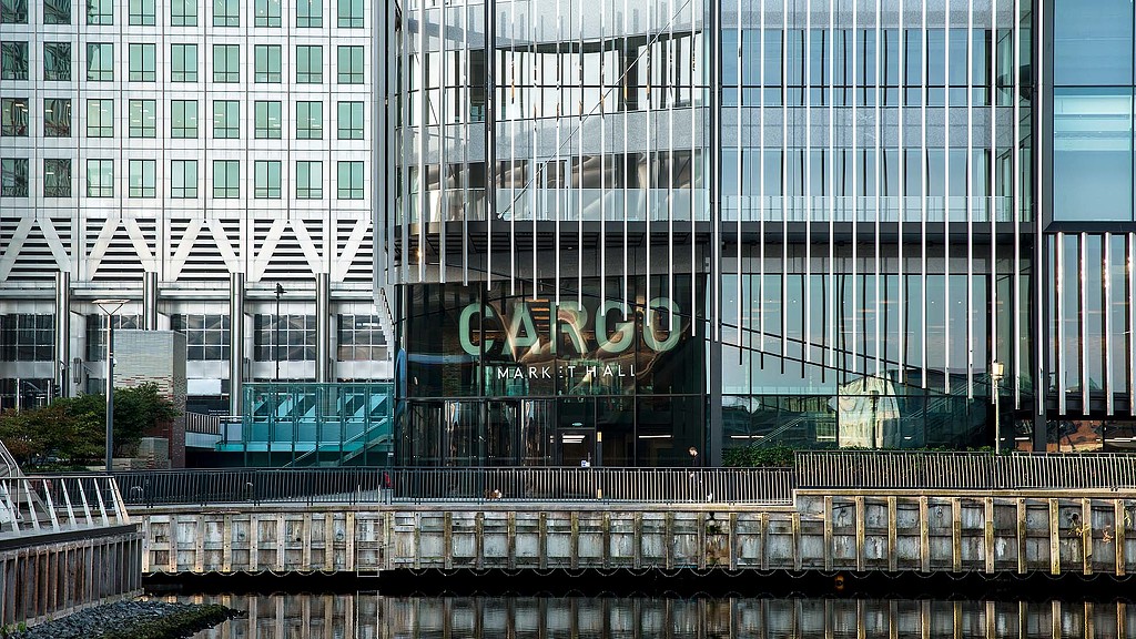 A building with a sign on it.