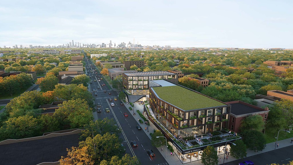 A high angle view of a road.