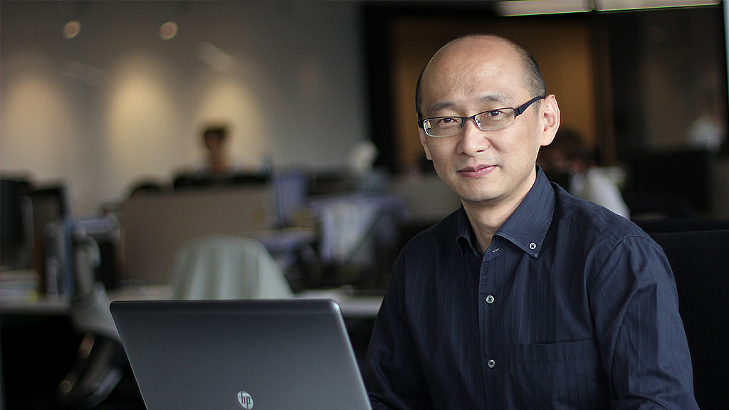 A man wearing glasses.