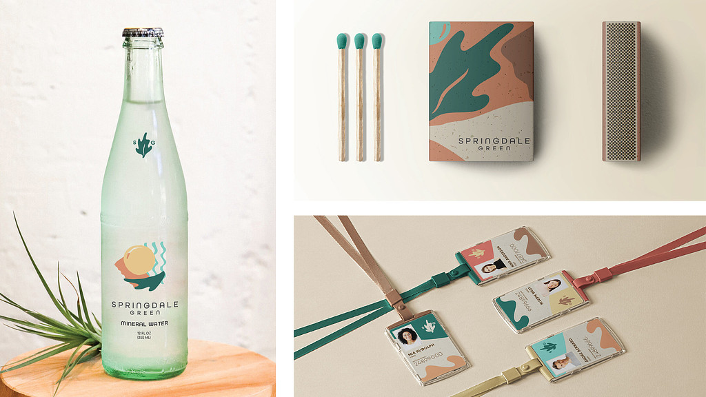 A bottle of liquid and a picture of a plant.