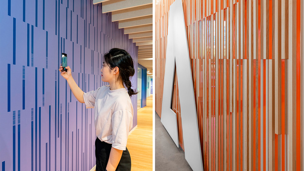 A person painting a wall.