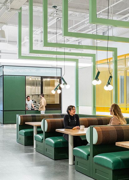 A few people in a room.