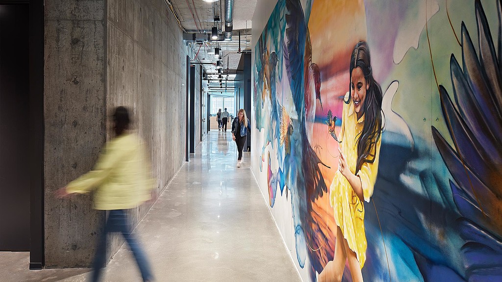 JLL Charlotte hallway mural
