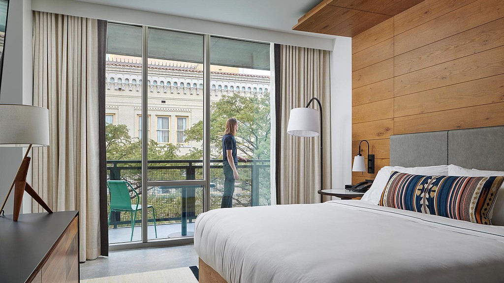 Canopy by Hilton San Antonio Riverwalk hotel room with balcony