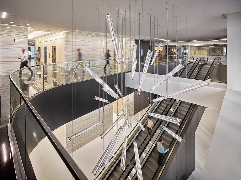 Charlotte Plaza lobby light fixture from 2nd floor