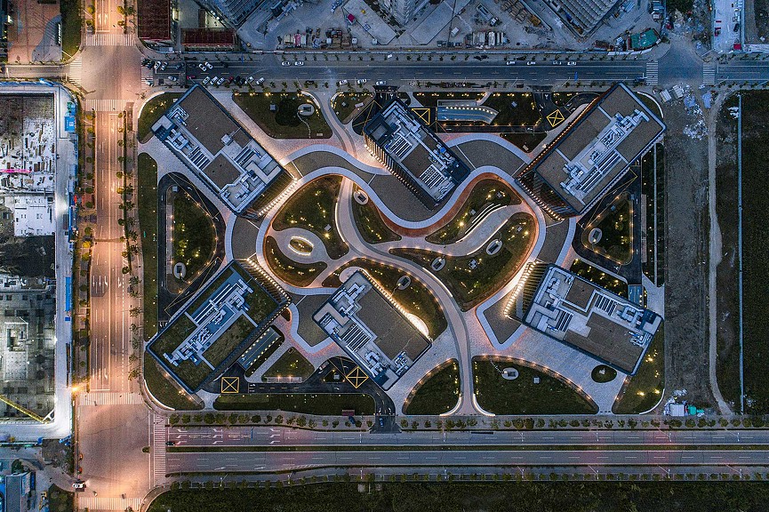 Lingang Sci-Tech City campus aerial view