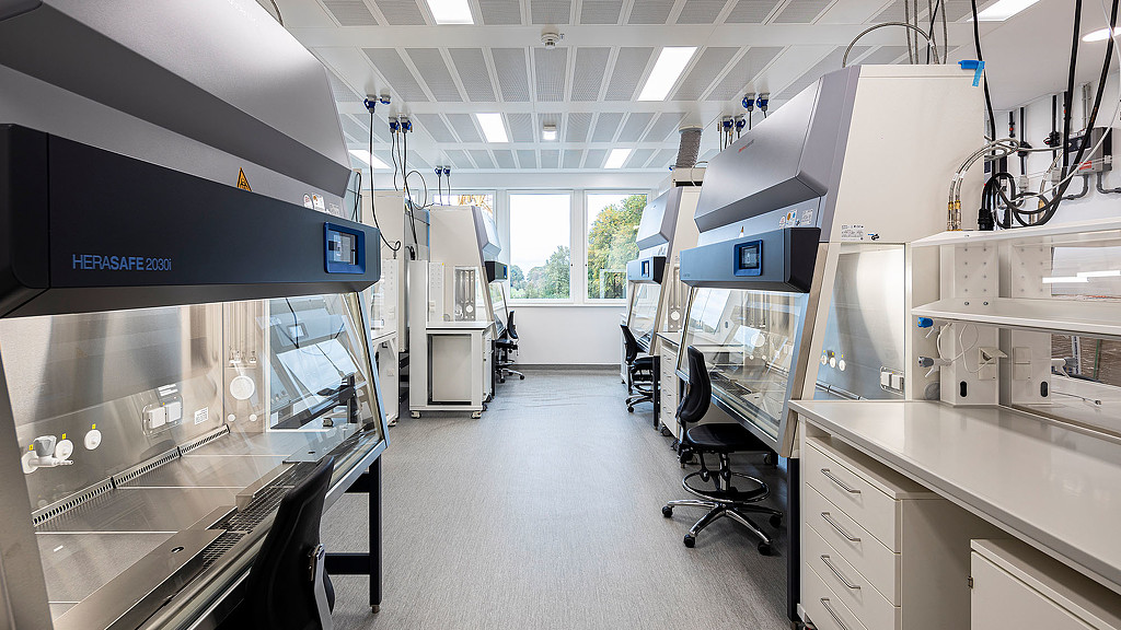 A room with several machines.