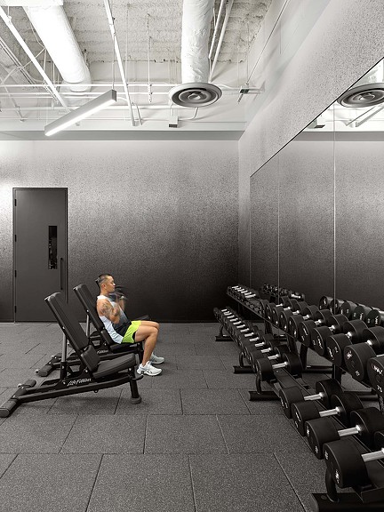 The Current free weights room