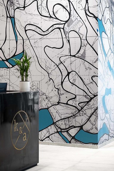 1420 Kettner & Ash office wall map graphic