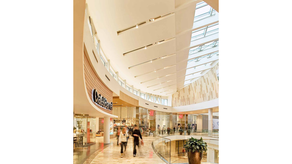People walking in a mall.