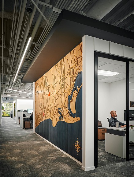 Cushman & Wakefield San Diego private office with map wall art