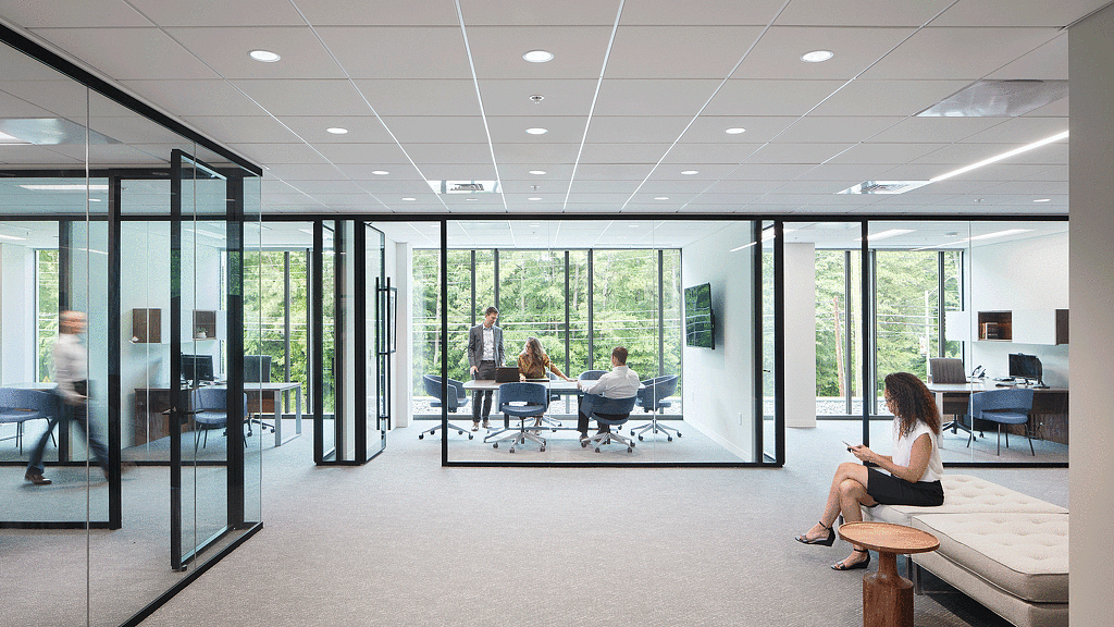 A group of people in a room.