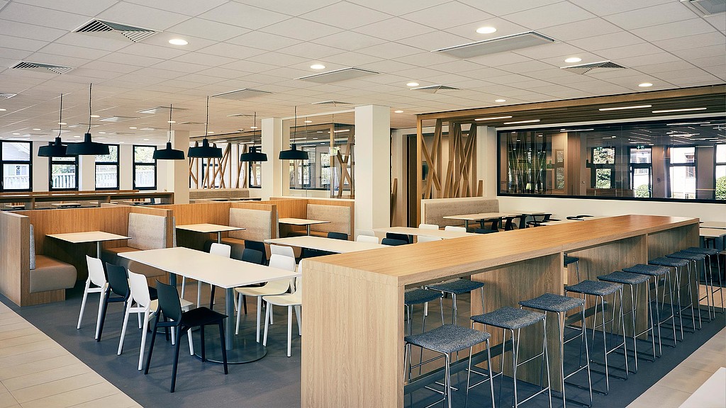 Confidential consumer goods client headquarters restaurant seating