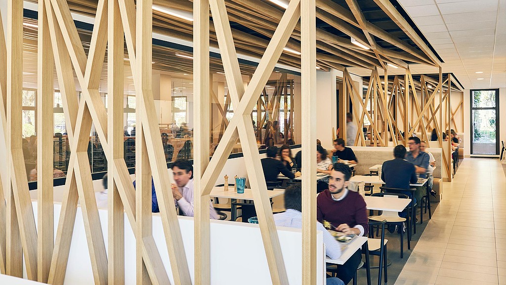 Confidential consumer goods client headquarters restaurant seating