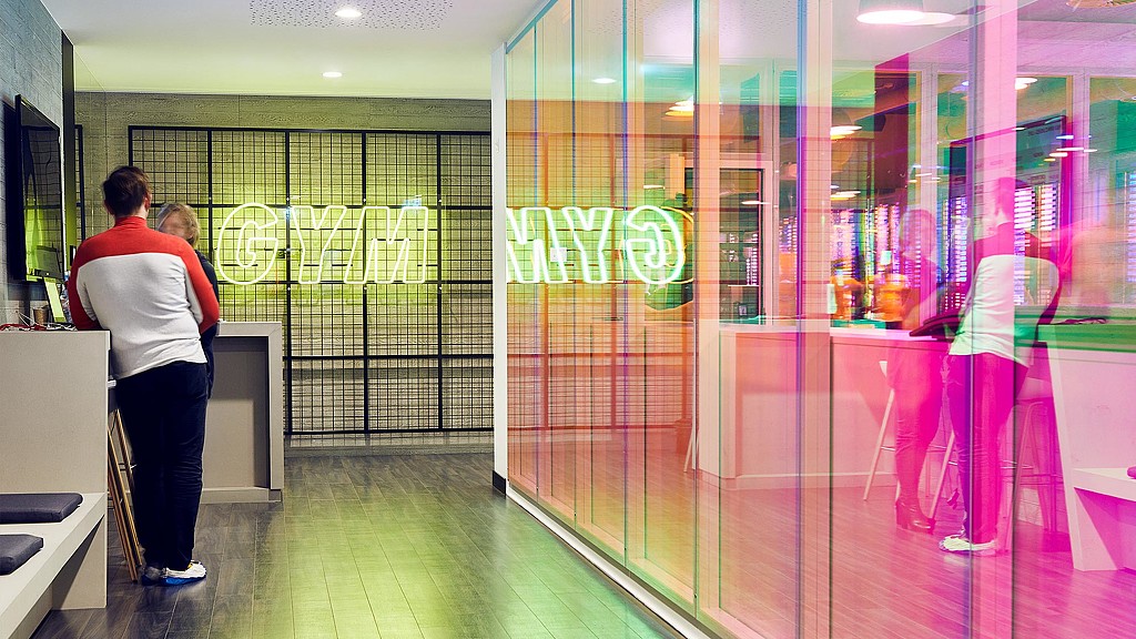 Confidential consumer goods client headquarters gym reception