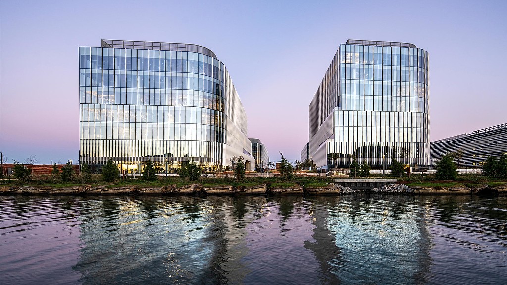 Burlingame Point buildings shot from waterfront