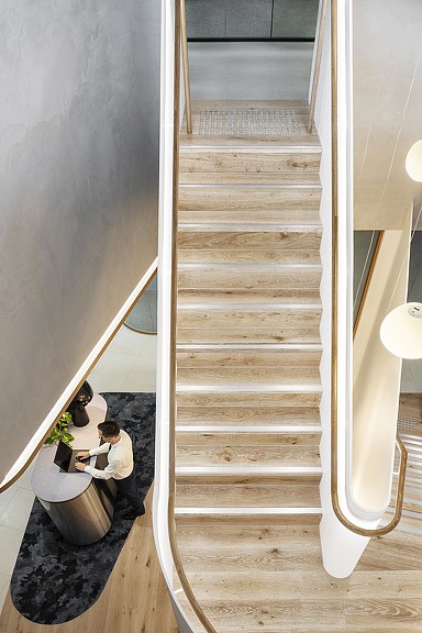 Mizuho Bank Sydney office staircase aerial view