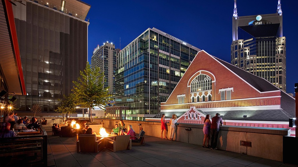 Sixty Vines at Assembly Food Hall rooftop at night