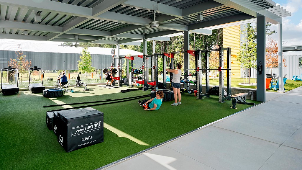 Holcomb Family YMCA outdoor fitness area