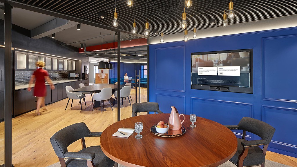 Oxford Finance kitchen view from meeting room