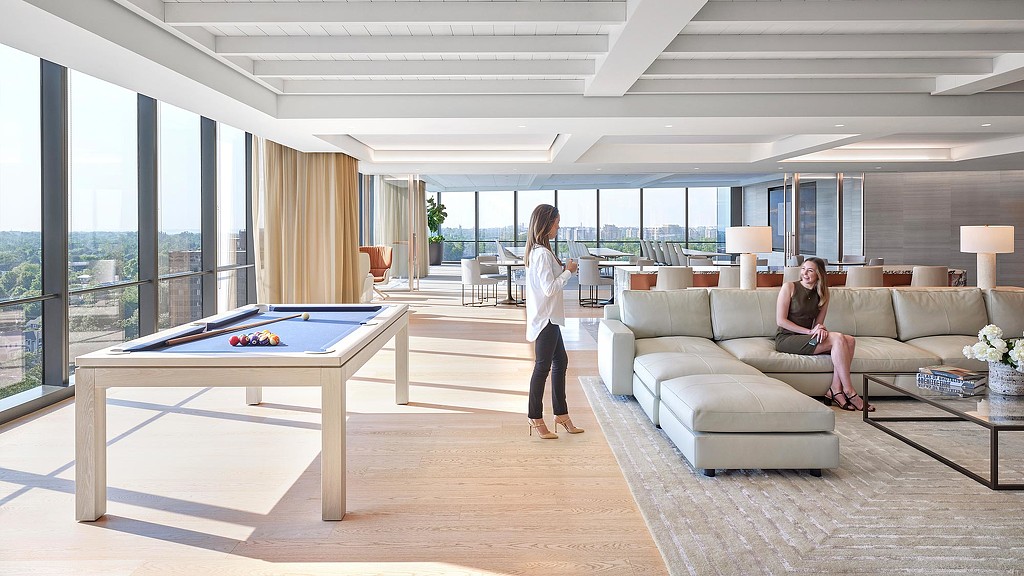 Walker & Dunlop Bethesda headquarters lounge with pool table