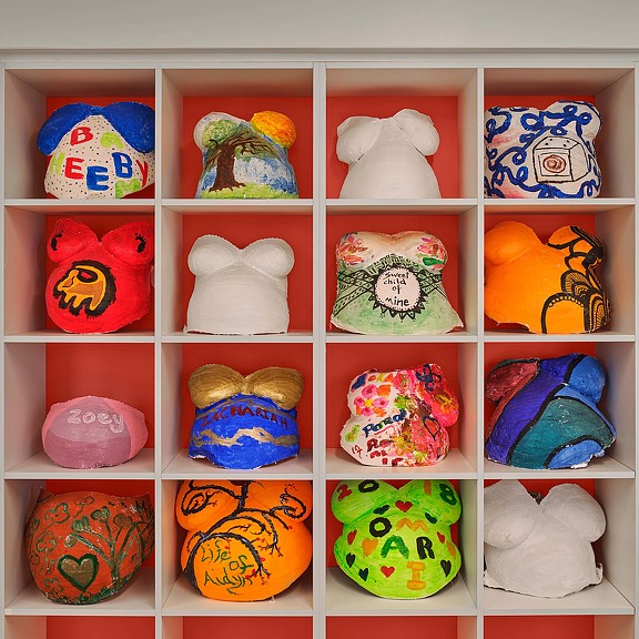 A group of stuffed animals.