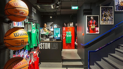 NBA flagship store for the professional basketball teams branded