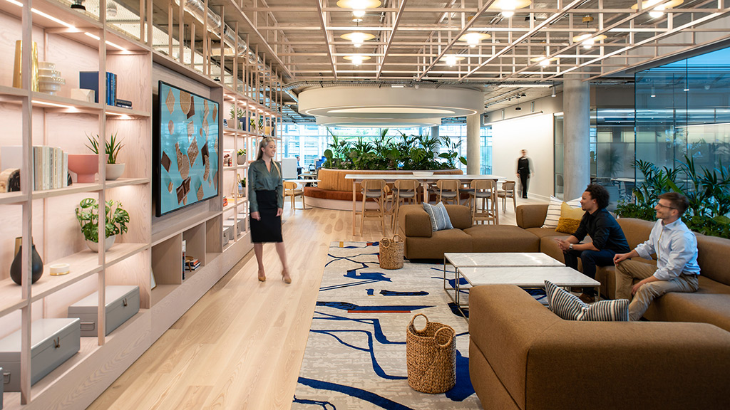 A group of people in a room.