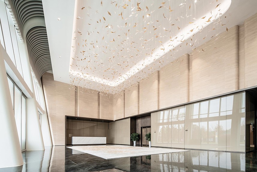 Lijia Smart Hall interior with ceiling installation.