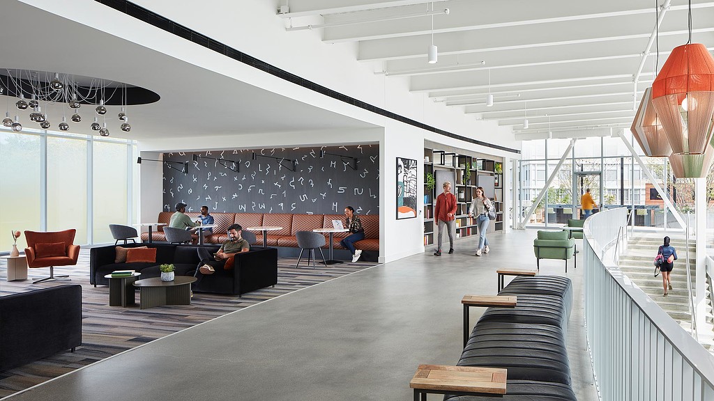 Prairie Shores Clubhouse communal lounge.