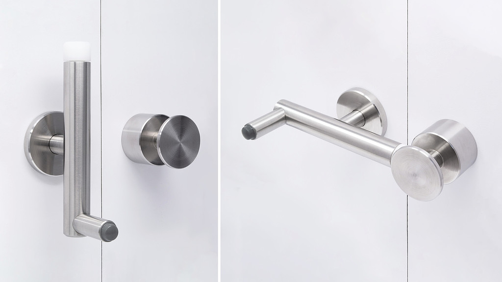 A close-up of a door handle.